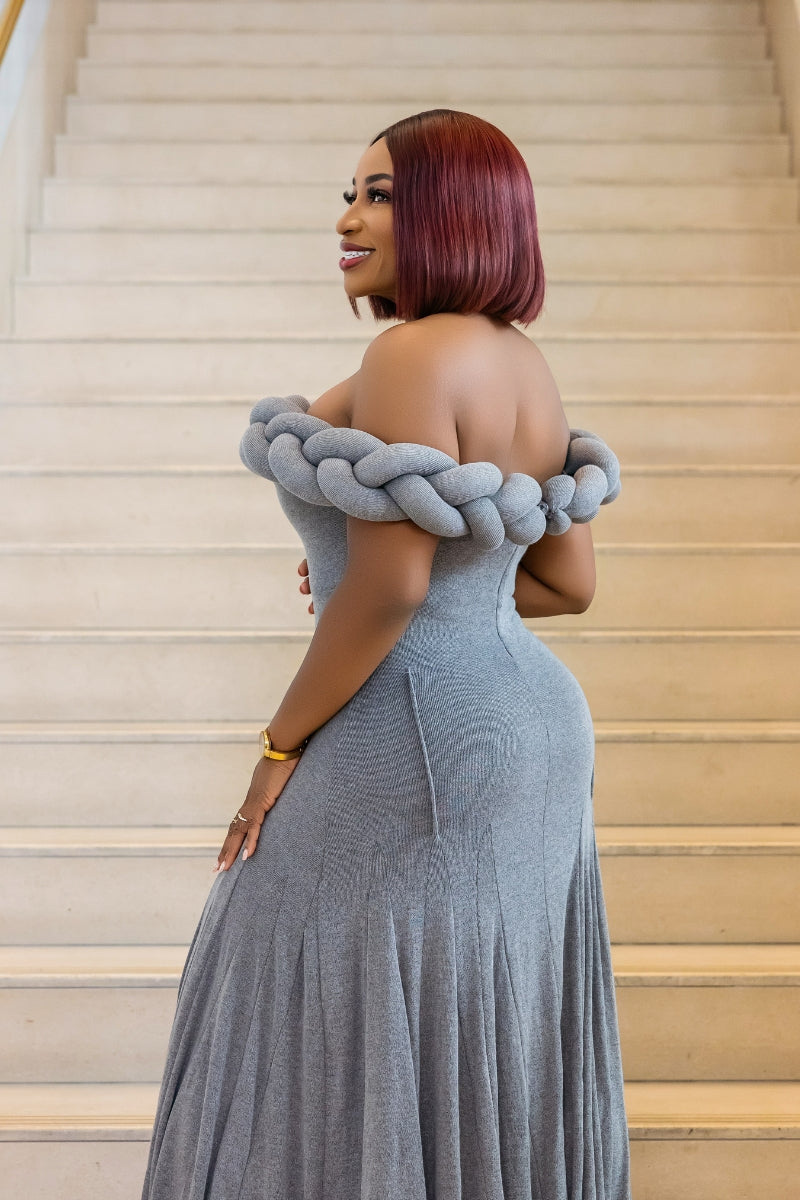 Hadassah Twist Dress | Grey