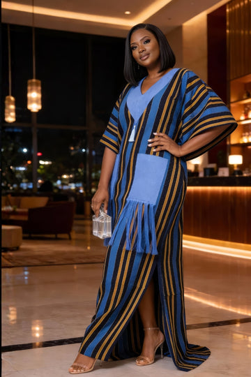 Ayola Luxe Aso-Oke Kaftan | Blue