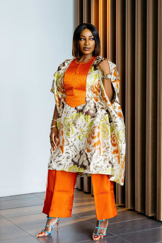 Olori Brocade Set|Orange