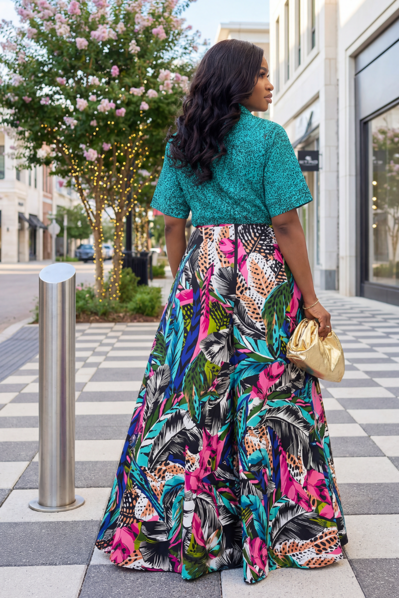 Idunnu Ankara Pants Set | Teal