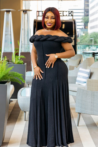 Hadassah Twist Wool Dress | Black
