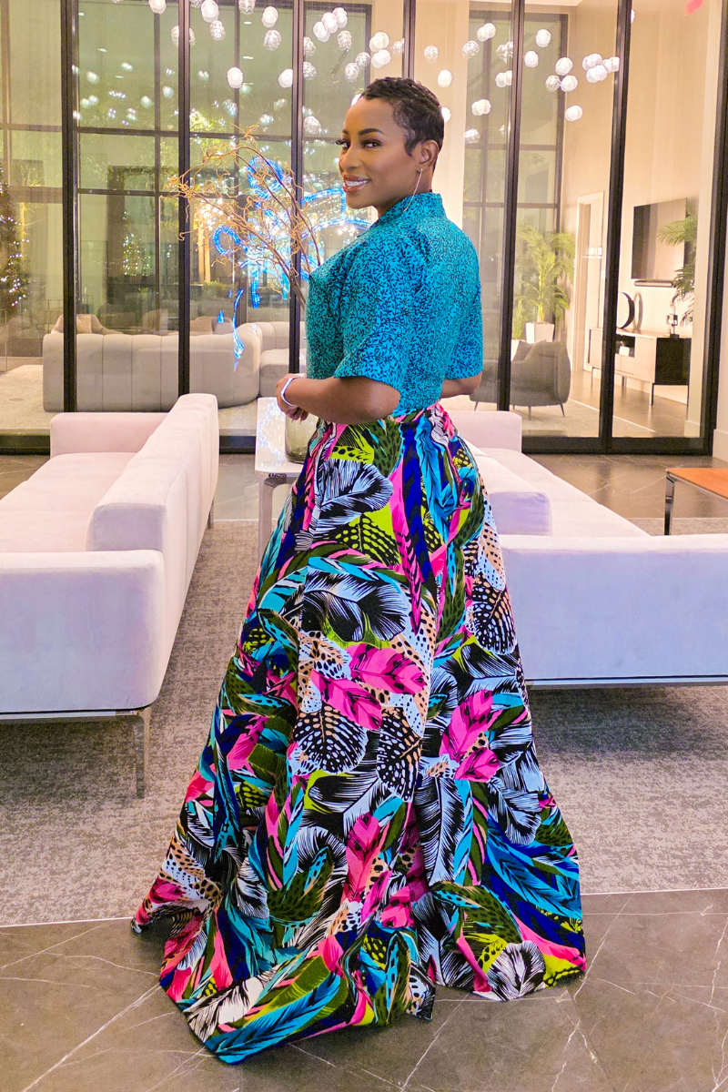 Idunnu Ankara Pants Set | Teal