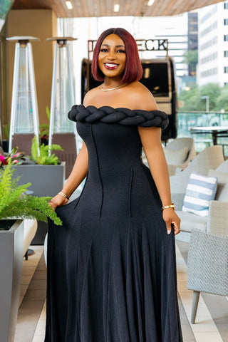 Hadassah Twist Wool Dress | Black