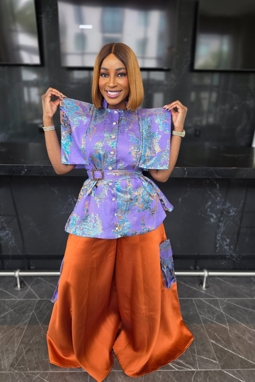Imisi Flowy Pants Set | Orange