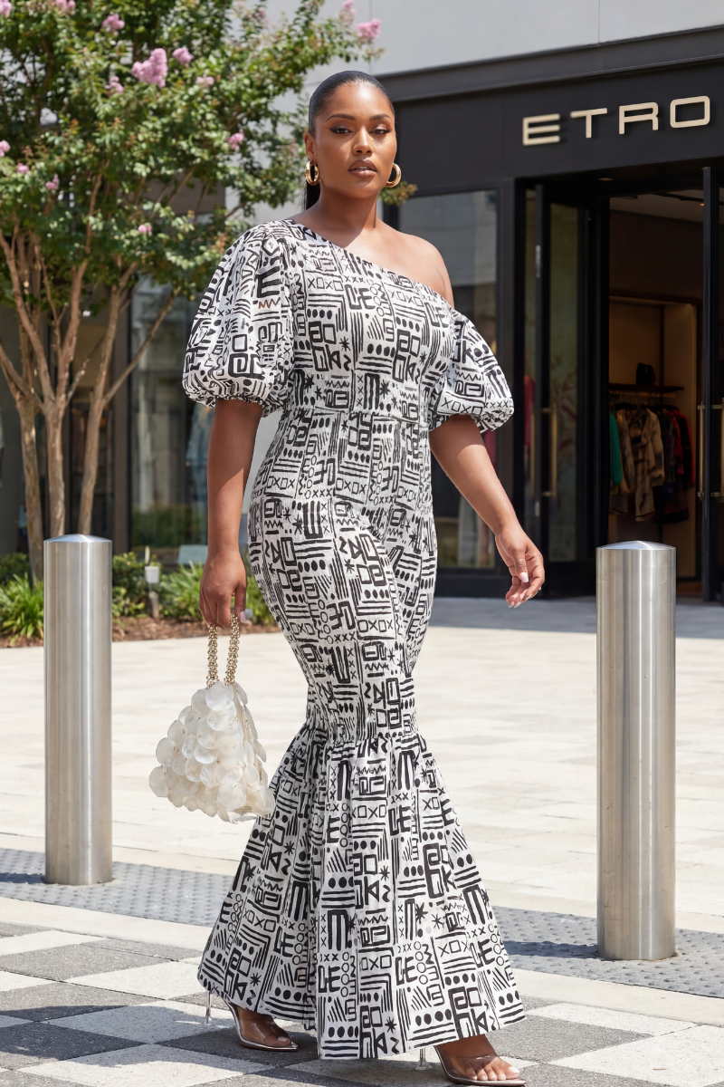 Elly Ankara Jumpsuit | White