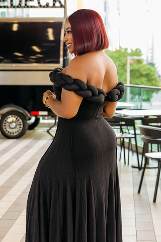 Hadassah Twist Wool Dress | Black