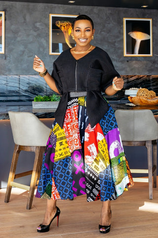 Tife Patch Midi Skirt Set