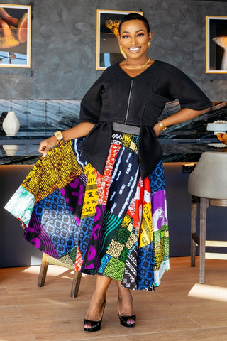 Tife Patch Midi Skirt Set