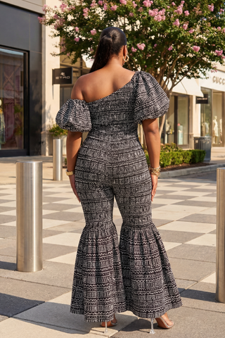 Elly Ankara Jumpsuit | Black