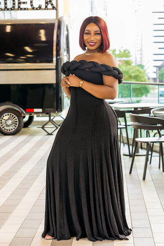 Hadassah Twist Wool Dress | Black