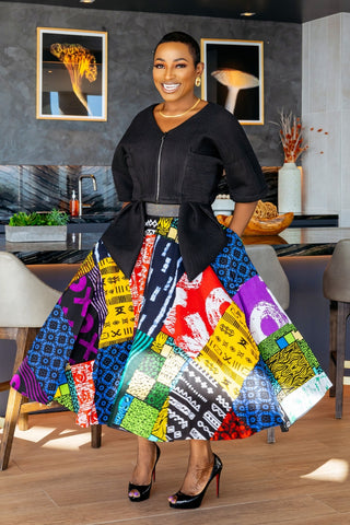 Tife Patch Midi Skirt Set