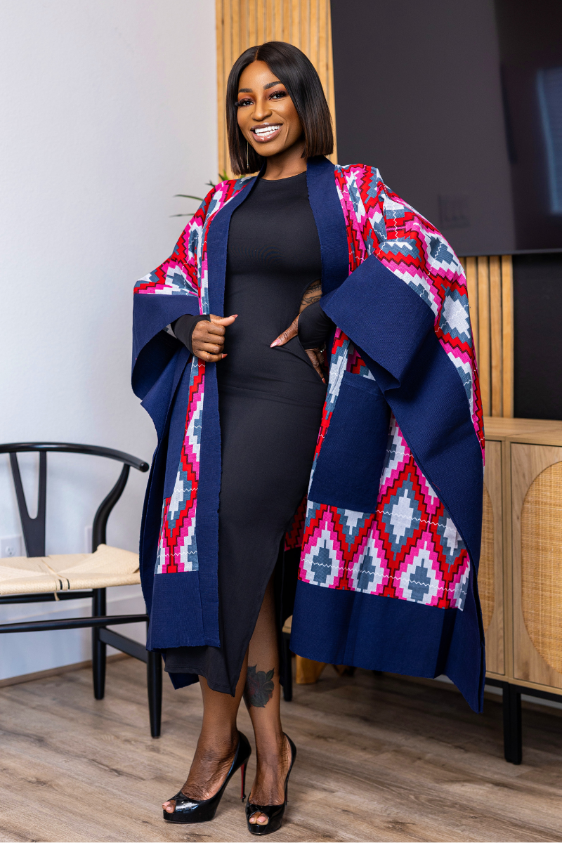 Ivy Akwete Kimono | Navy