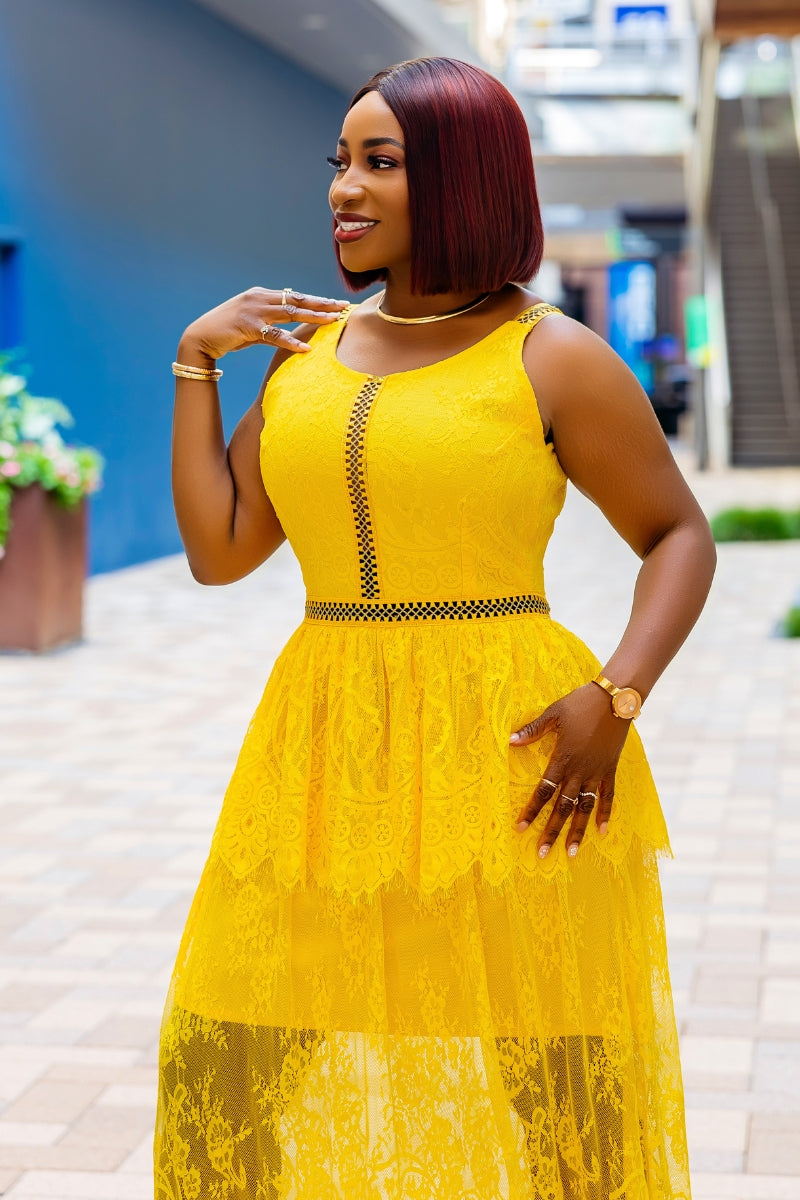 Lacey Dress | Yellow