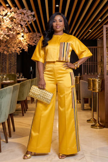 Allyson Luxe Pants Set |Golden Mustard
