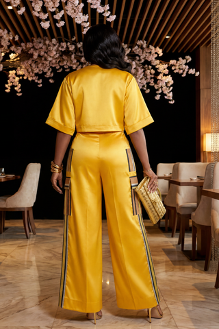 Allyson Luxe Pants Set |Golden Mustard