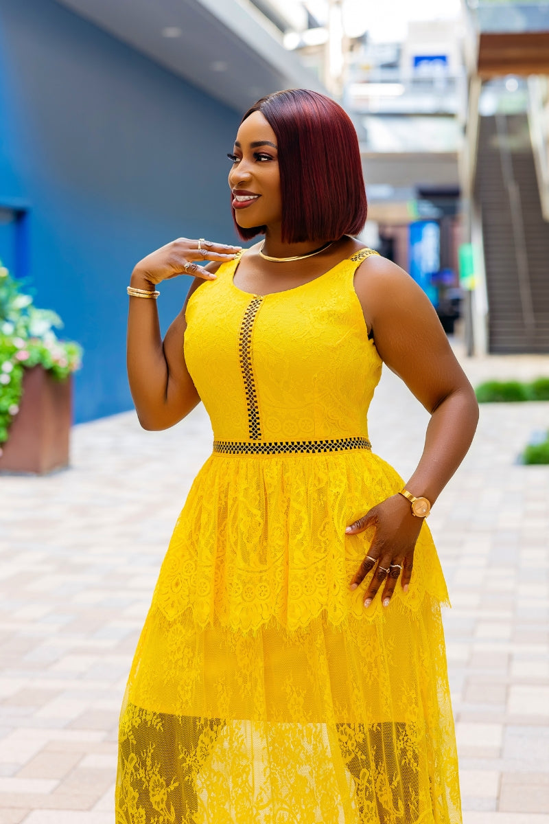 Lacey Dress | Yellow