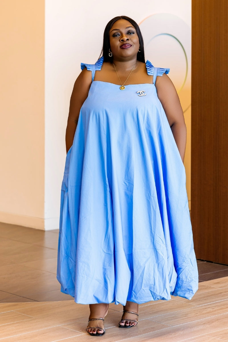 Elior Balloon Dress | Blue