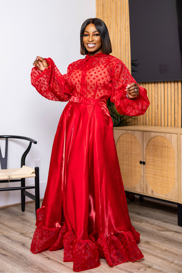 Scarlet Polkadot Skirt Set