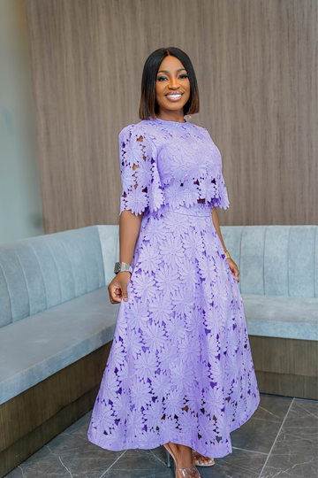 Sun-Flower Skirt Set | Purple
