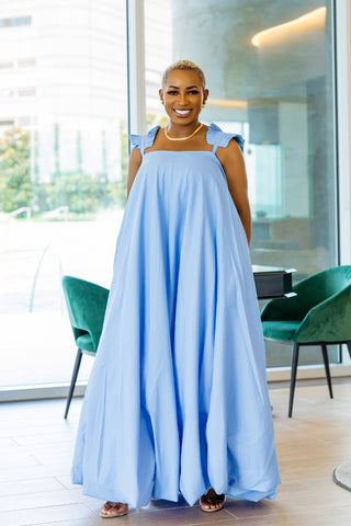 Elior Balloon Dress | Blue
