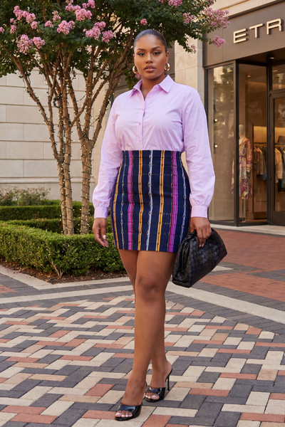 Izara Aso Oke Mini Skirt - Modern Twist on Tradition – LuxByElior