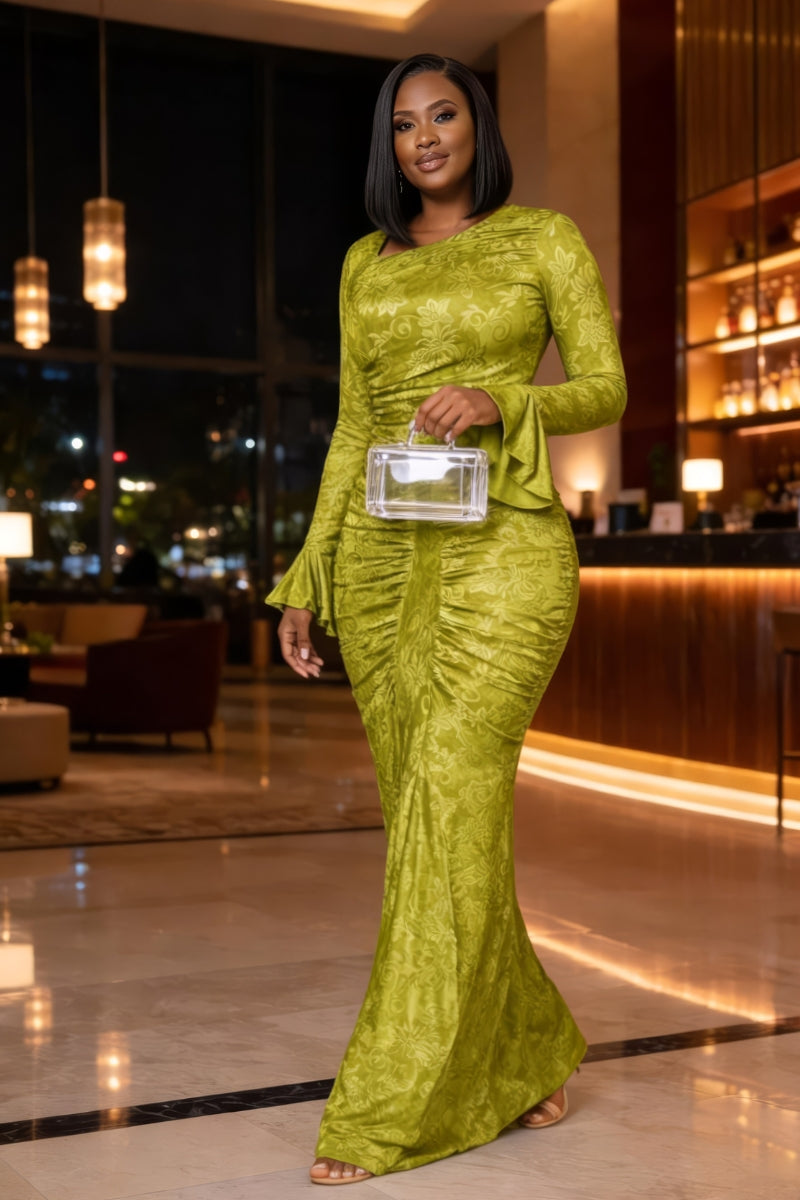 Aria Flowy Dress | Lime