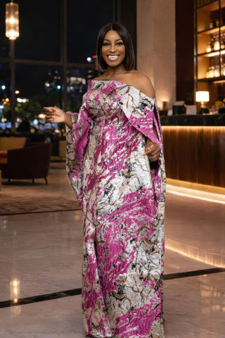 Abeni Off-Shoulder Boubou | Silver