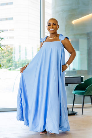 Elior Balloon Dress | Blue