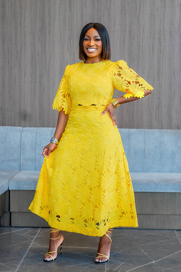 Sun-Flower Skirt Set | Yellow