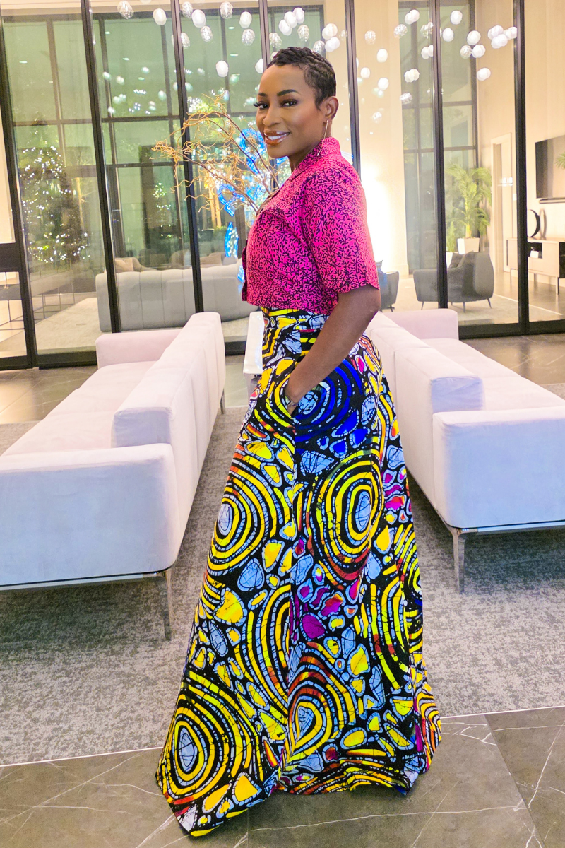 Idunnu Ankara Pants Set | Pink