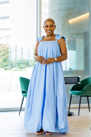 Elior Balloon Dress | Blue