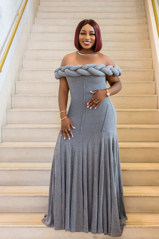 Hadassah Twist Wool Dress | Black