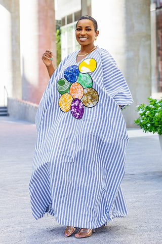 Lolly Oversize Kaftan LINEN | BLUE