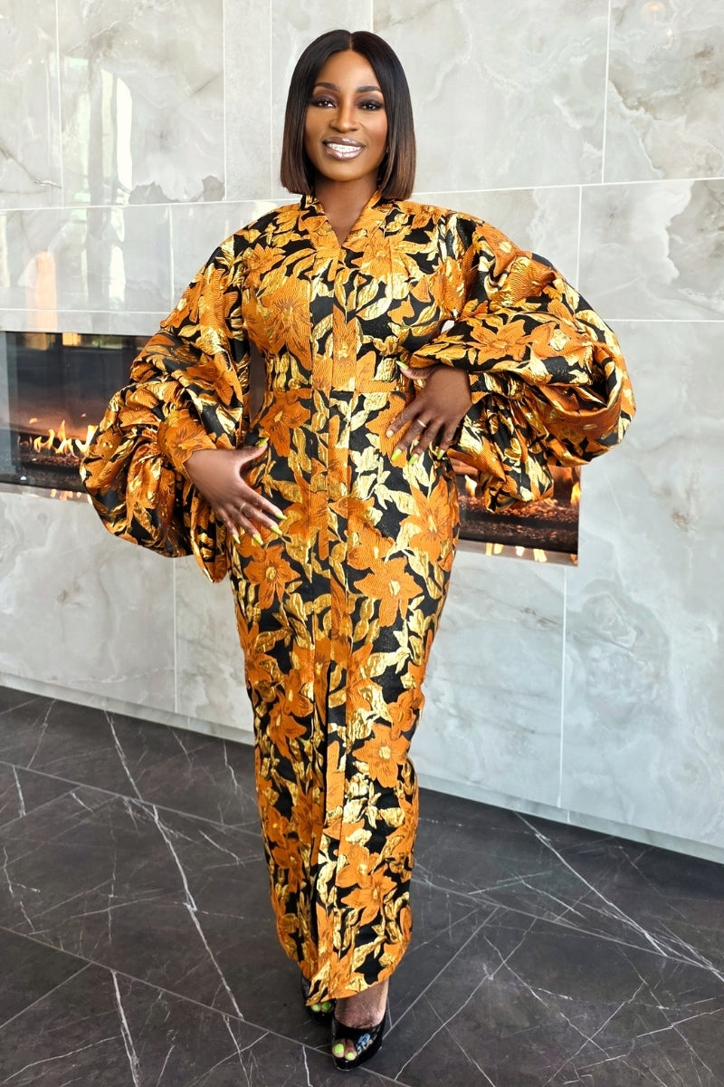 Kaffy Puffy Dress | Orange