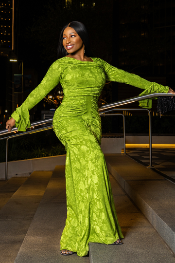 Aria Flowy Dress | Lime