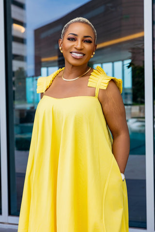 Elior Balloon Dress | Yellow