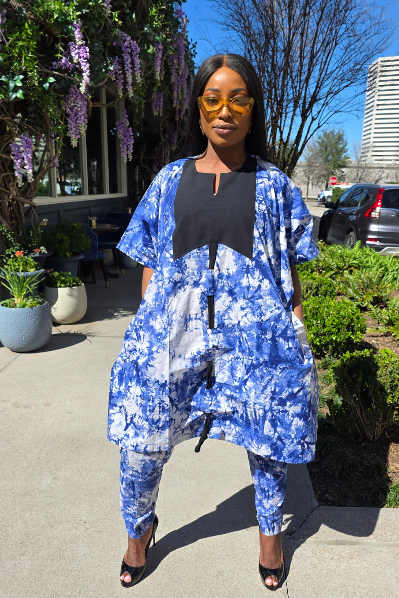 Arewa Adire Pant Set| Pink