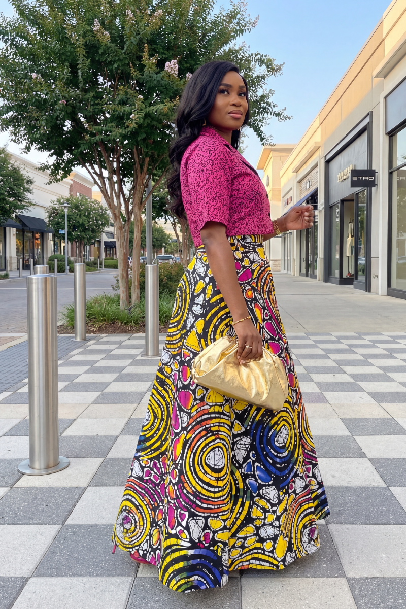 Idunnu Ankara Pants Set | Pink