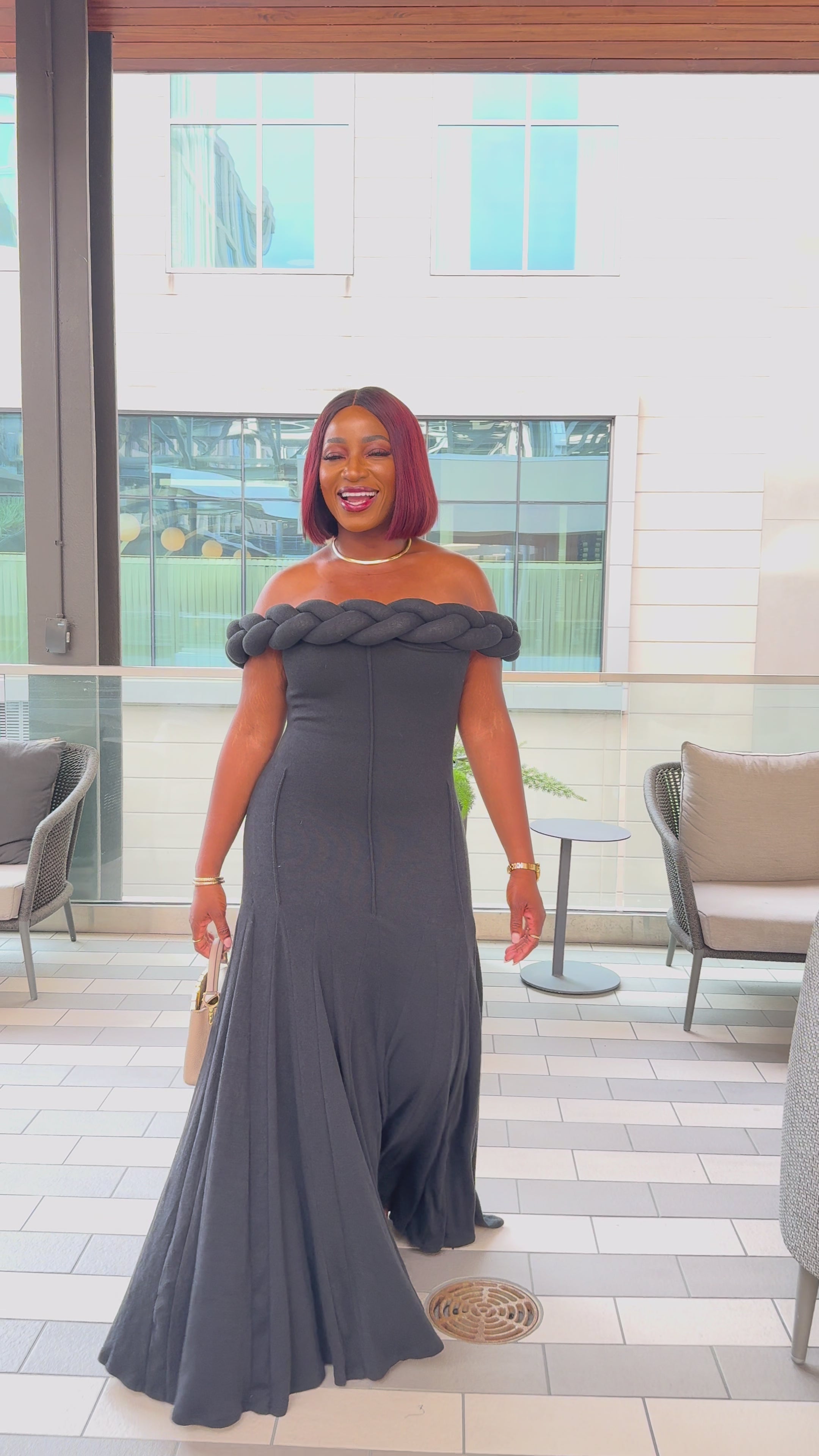 Hadassah Twist Wool Dress | Grey – LuxByElior